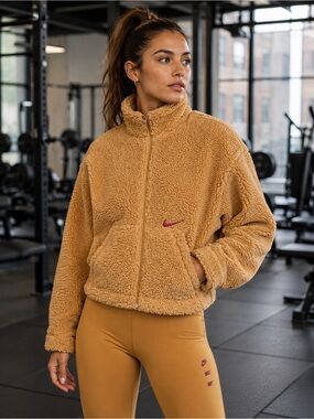 NWOT NIKE Sportswear Swoosh Sherpa Fleece Teddy Jacket CU6639 Sz XS